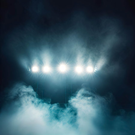 stadium lights and smokeの素材