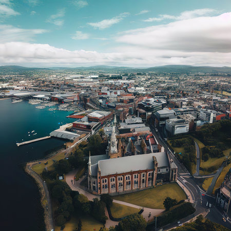 Aerial panorama of Belfastの素材