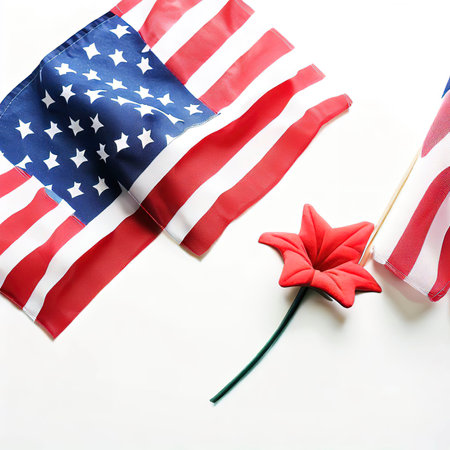 4th of July or memorial day on white backgroundの素材