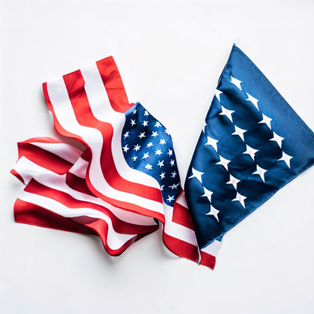 4th of July or memorial day on white backgroundの素材