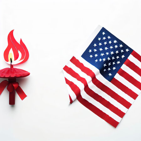 4th of July or memorial day on white backgroundの素材