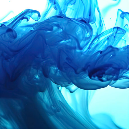 Blue ink wave flowing underwater smoothlyの素材