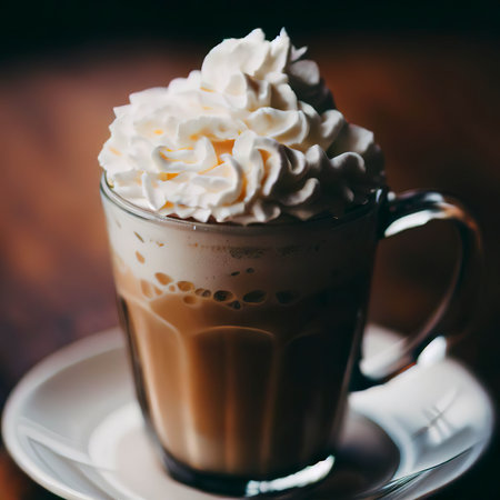 Caffee latte with whipped creamの素材