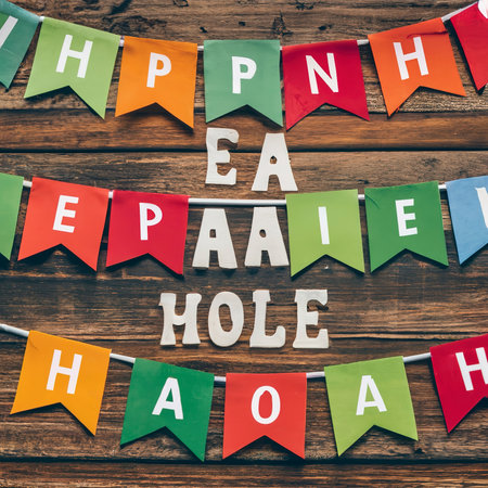 Hispanic heritage month background with mexican paper flagsの素材