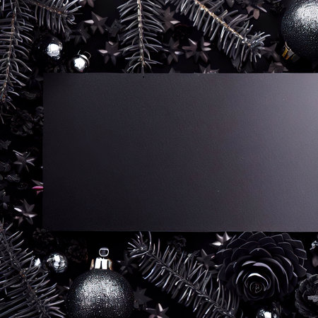 Christmas or new year black card templateの素材