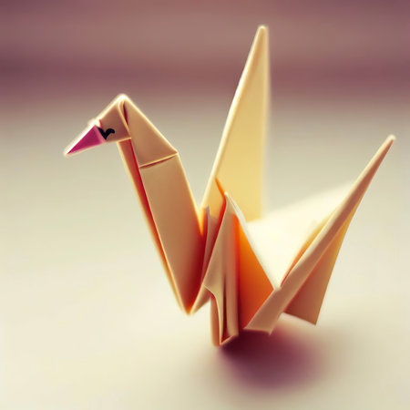 Origami crane made from posit notesの素材