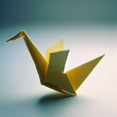 Origami crane made from posit notesの素材