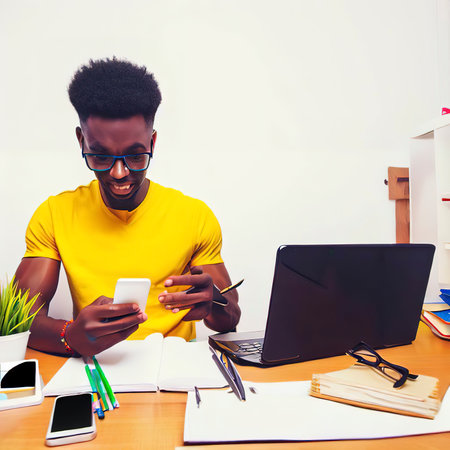 Student or freelancer workspaceの素材