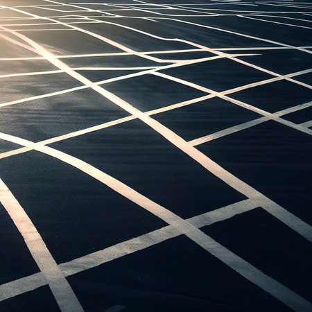 Lines parking for motorcycle on asphalt backgroundの素材