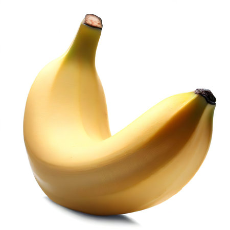 ripe banana isolated on white backgroundの素材