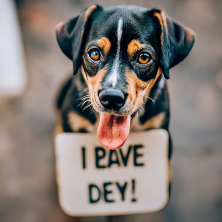 puppy with his puppy eyes waiting for his kibbles in the kitchenの素材