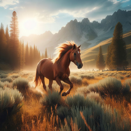 Horse in natureの素材