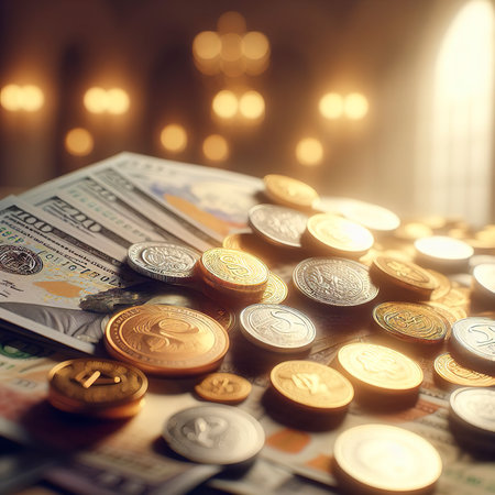 Photorealistic money concept backgroundの素材