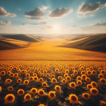 Field of sunflowersの素材