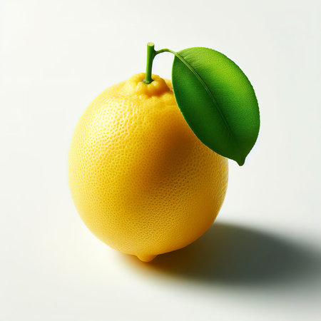 Lemon with leaf leafの素材