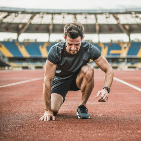 Tendon knee joint problems on Man leg from exercise In the stadiumの素材