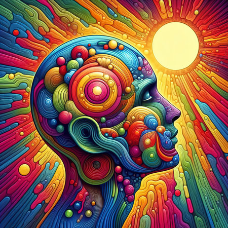 Head colorful surrealism psychedelic stock illustrationの素材