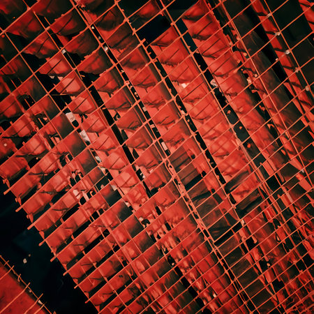 Overlapping red forms backgroundの素材