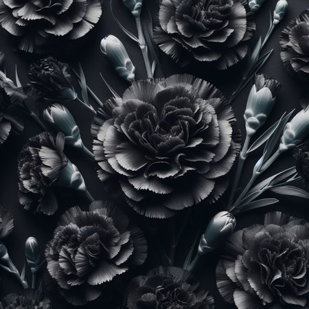 Beautiful Black carnation flower backgroundの素材