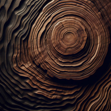 Groove on Dark Brown color wood wall material burr surface texture background Pattern Abstract wooden, top view sceneの素材