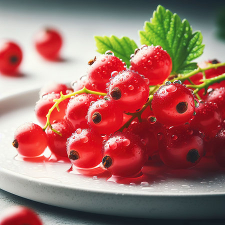 red currant on a white backgroundの素材