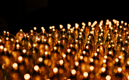 Dark blurred background pattern with shiny lights - abstract party textureの素材