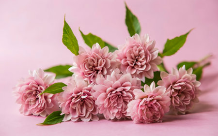 Beautiful pink flowers on a pink background. Floral backgroundの素材