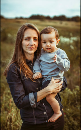 Medium shot mother and child portraitの素材