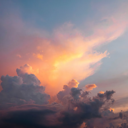 beautiful sky with pink cloudsの素材