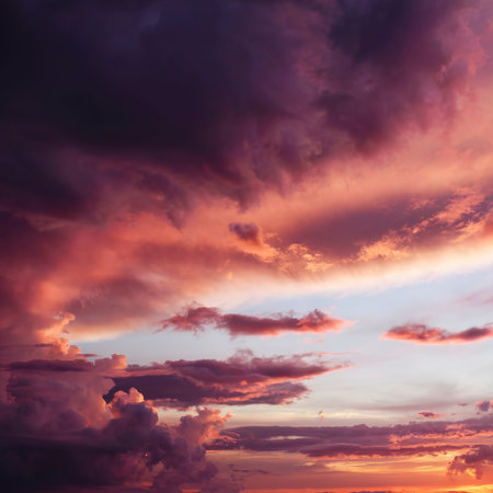 beautiful sky with pink cloudsの素材