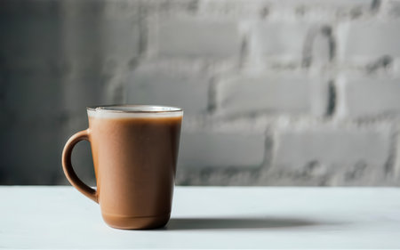 Close up of empty cup on white baclgroundの素材