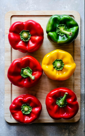 ingredients for filling bell peppers. healthy vegan food for the whole family, holidays or guestsの素材