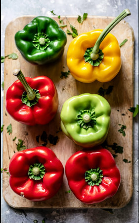 ingredients for filling bell peppers. healthy vegan food for the whole family, holidays or guestsの素材