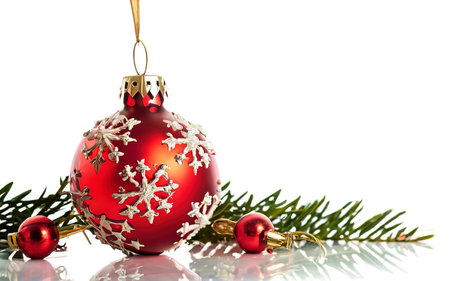 Christmas decoration isolated over white backgroundの素材