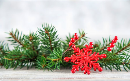 Christmas decoration isolated over white backgroundの素材