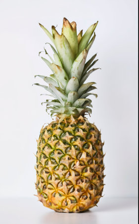Close up of pineapple on white backgroundの素材