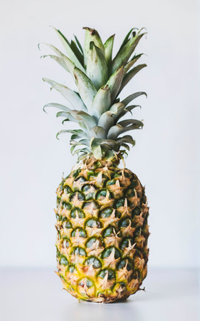 Close up of pineapple on white backgroundの素材