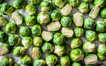 Photography of Brussels sprouts for food backgroundの素材