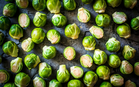 Photography of Brussels sprouts for food backgroundの素材