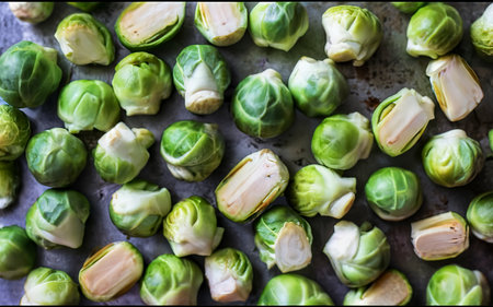 Photography of Brussels sprouts for food backgroundの素材
