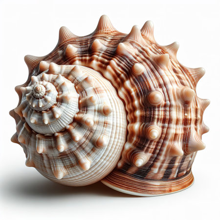 Shell of Cypraecassis Rufa or Bull Mouth Helmet is a species of sea snail, marine gastropod mollusk in the familyの素材