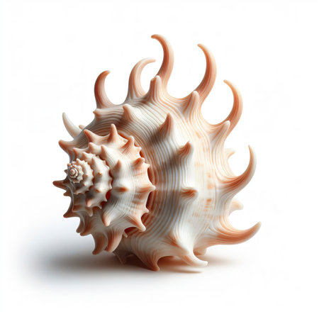 Shell of Cypraecassis Rufa or Bull Mouth Helmet is a species of sea snail, marine gastropod mollusk in the familyの素材