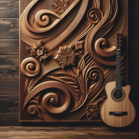 Vertical beautiful brown wooden boards textureの素材