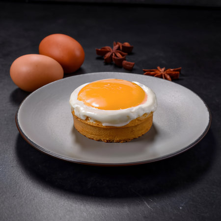 Sweet dessert with tart egg and custard creamの素材