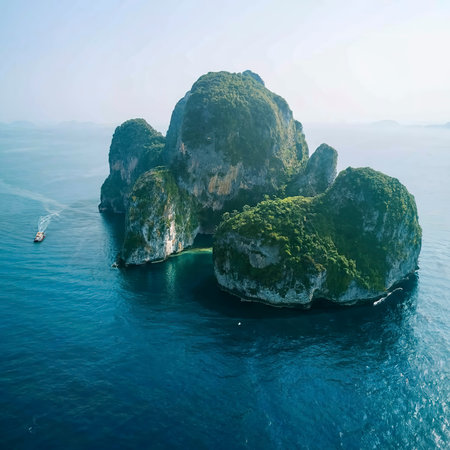 rock island and deep blue sea at thailand gulfの素材