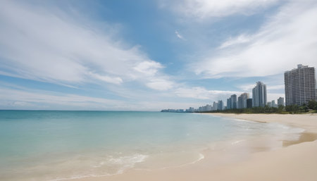 beach under clear cloudy sky in Tropicanaの素材