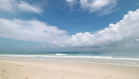 beach under clear cloudy sky in Tropicanaの素材