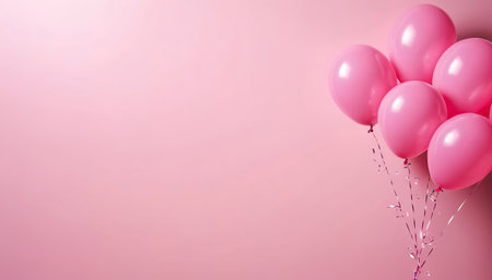 Pink balloons with copy space backgroundの素材