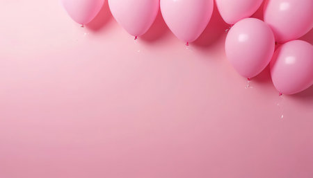 Pink balloons with copy space backgroundの素材
