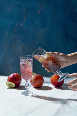 Delicious drinks arrangement high angleの素材